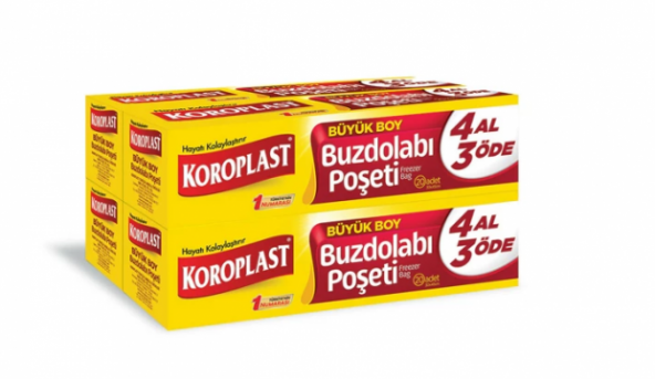 Koroplast Buzdolabı Poşeti Büyük Boy 4 Al 3 Öde 80 Adet