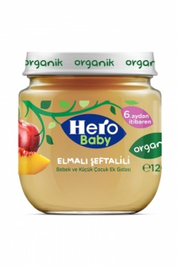 Hero Baby Organik Elma Şeftali Kavanoz Maması 120 gr