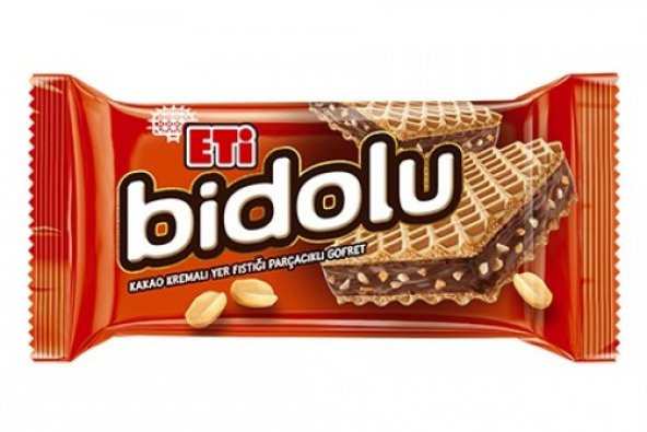 Eti Bidolu Yer Fıstık Parçacıklı Kakao Kremalı Gofret 36 Gr
