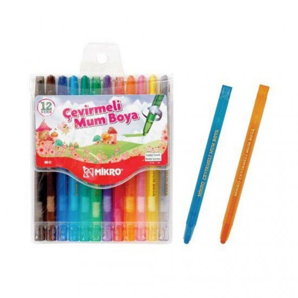 Mikro Çevirmeli Mum Boya Set 12 Renk - 2