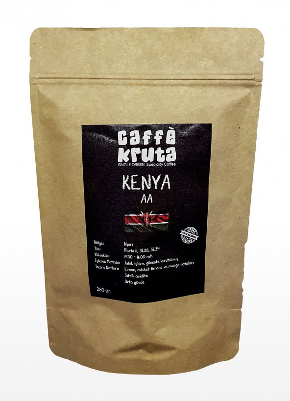 CAFFÈ KRUTA Kenya AA Yöresel Nitelikli Kahve (250 Gr.)
