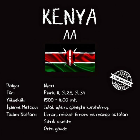 CAFFÈ KRUTA Kenya AA Yöresel Nitelikli Kahve (250 Gr.) - 2