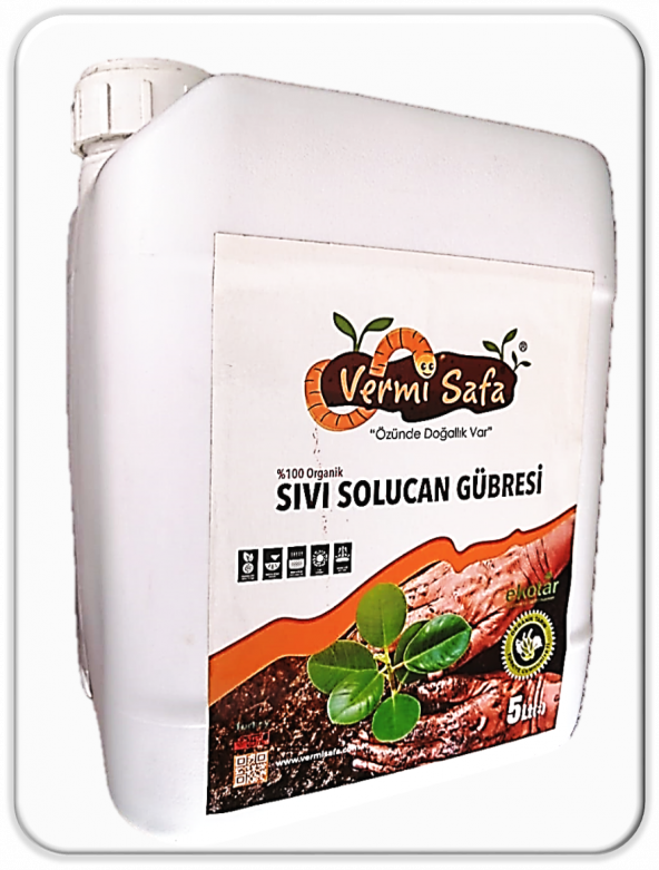 Vermisafa ''100 Organik Konsantre Sıvı Solucan Gübresi 5 Lt