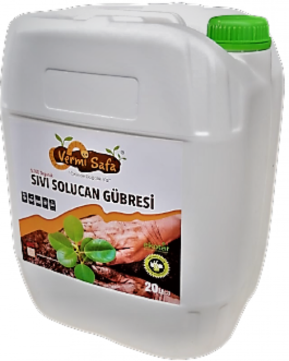 Vermisafa Organik Doğal Konsantre Sıvı Solucan Gübresi 20 L