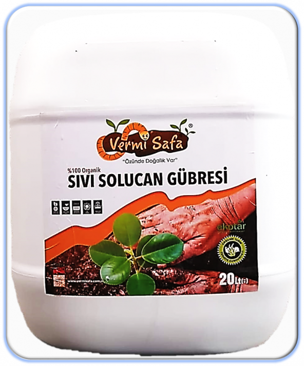 Vermisafa Organik Doğal Konsantre Sıvı Solucan Gübresi 20 L - 6