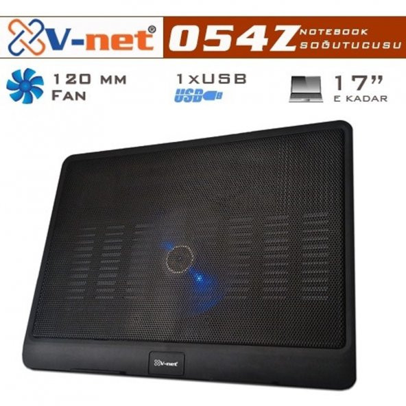 V-net 054Z Notebook Cooler 12cm fan, 1xUSB port Notebook Soğutucu