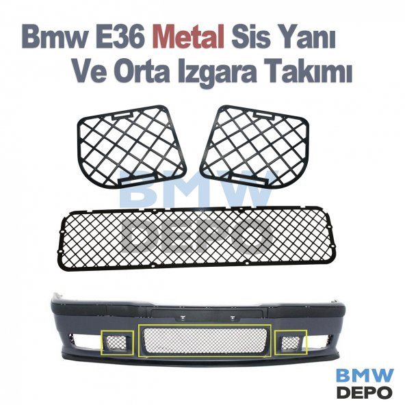 Bmw E36 Metal Sis Yanı Izgara Ve Orta Izgara Takımı