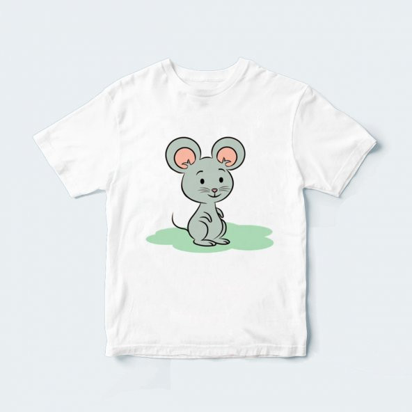Coutoo Küçük Fare Yazılı Fareli Çocuk T shirt