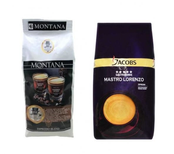 Montana Premium 1 Kg ve Jacobs Mastro Lorenzo Çekirdek Kahve 1 Kg