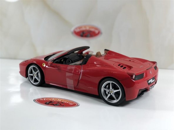1:18 HOTWHEELS FERRARİ 458 SPİDER KIRMIZI - 8