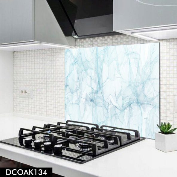 DİSEGNO CAM OCAK ARKASI KORUYUCU 50x50 cm | MAVİ DALİ DESENLİ - 1