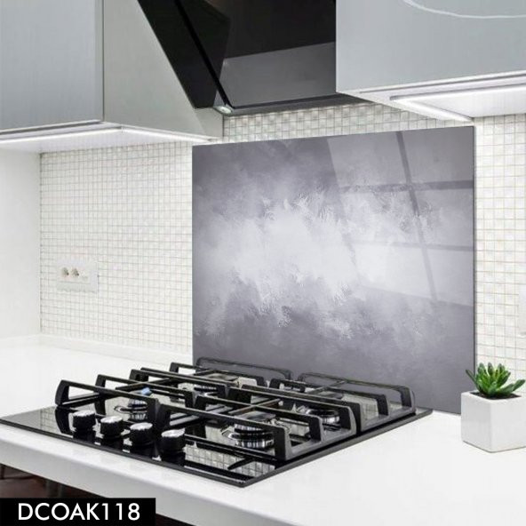 DİSEGNO CAM OCAK ARKASI KORUYUCU 76x49,5 cm | GRİ - BEYAZ MODEL - 1