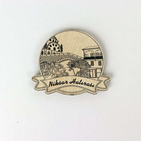 AHŞAP NİKSAR MAGNET ( YUVARLAK - DOĞAL AĞAÇ) - 1