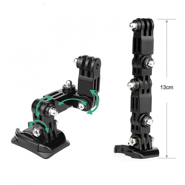 Aksiyon Kamera Ayarlanabilir Kask Bağlantı Aparatı Uzun Model - 5