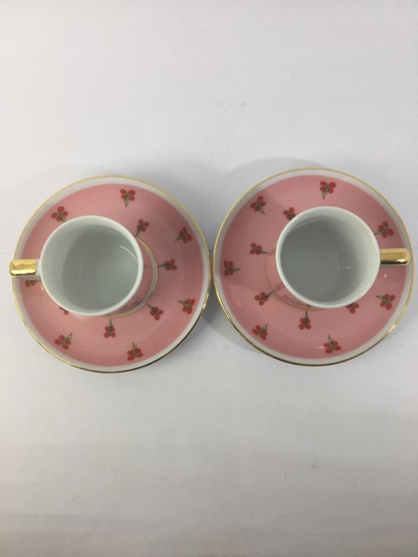 GÜRAL GALA ES KAHVE FİNCANI 2 KİŞİLİK 4 PARÇA PEMBE - 2