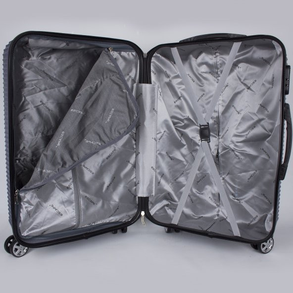 Escape 2021 Samso Abs 8 Tekerlek Büyük Boy Valiz Gümüş - 5
