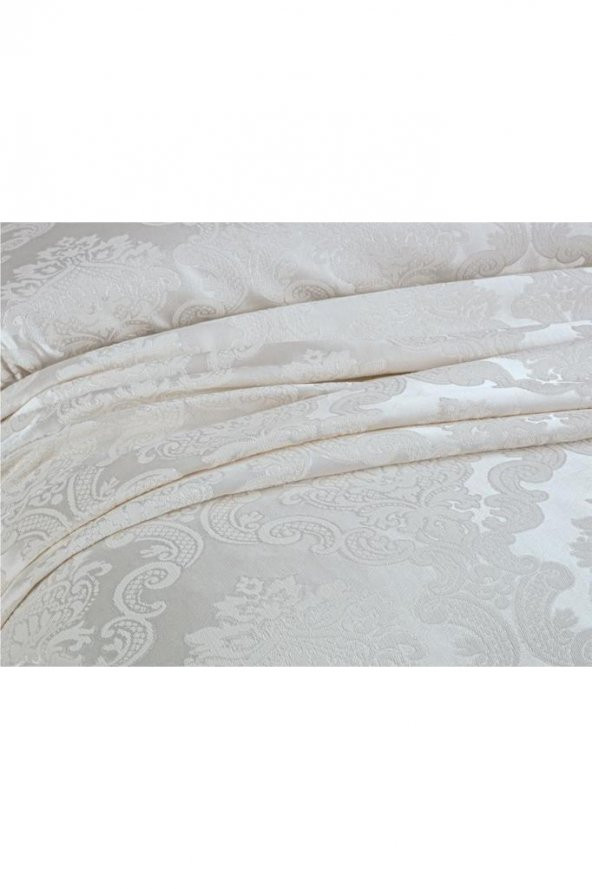 Çeyiz Diyarı Crown Yatak Örtüsü Krem - 5