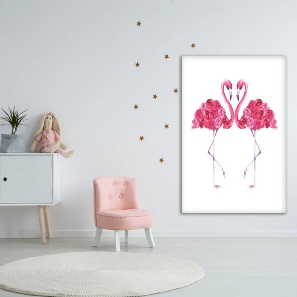 Baskılı Duvar Örtüsü Sulu Boya Etkili Pelikan Gül Deseni - Resim 3