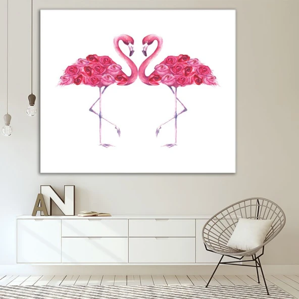 Baskılı Duvar Örtüsü Sulu Boya Etkili Pelikan Gül Deseni - Resim 6