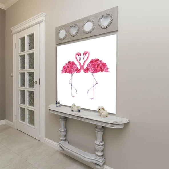 Baskılı Duvar Örtüsü Sulu Boya Etkili Pelikan Gül Deseni - Resim 7