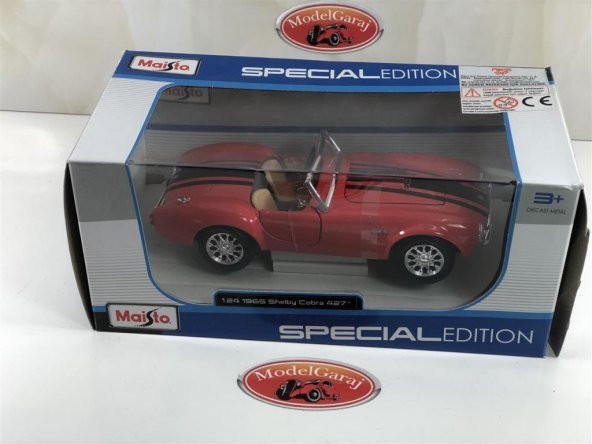 1965 SHELBY COBRA 427 KIRMIZI * 1:24 ÖLÇEK * MAİSTO * MODEL GARAJ - 7