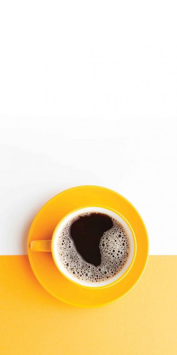 Coffee in Yellow Cup Stor Perde , Dijital Baskı Stor Perde , Güneşlik Stor Perde 100x200 cm - 2