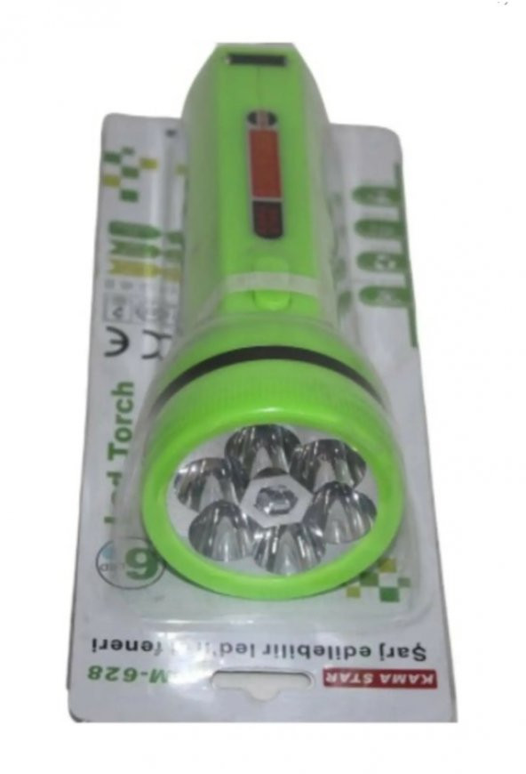KAMASTAR KM-628 ŞARJLI 6 LEDLİ EL FENERİ - 3