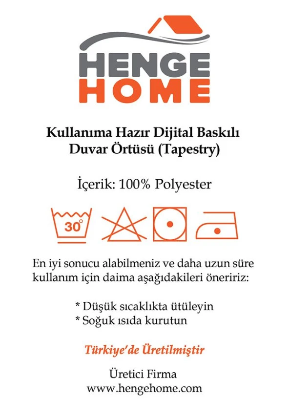 Baskılı Duvar Örtüsü Somon Renklerle Çiçekkten Dağılan Kalpler Desenli - 9