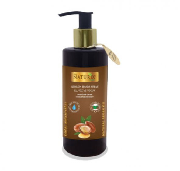 Naturix Argan Yağı Özlü 250 Ml Organik Nemlendirici El - Yüz - Vücut Bakım Kremi