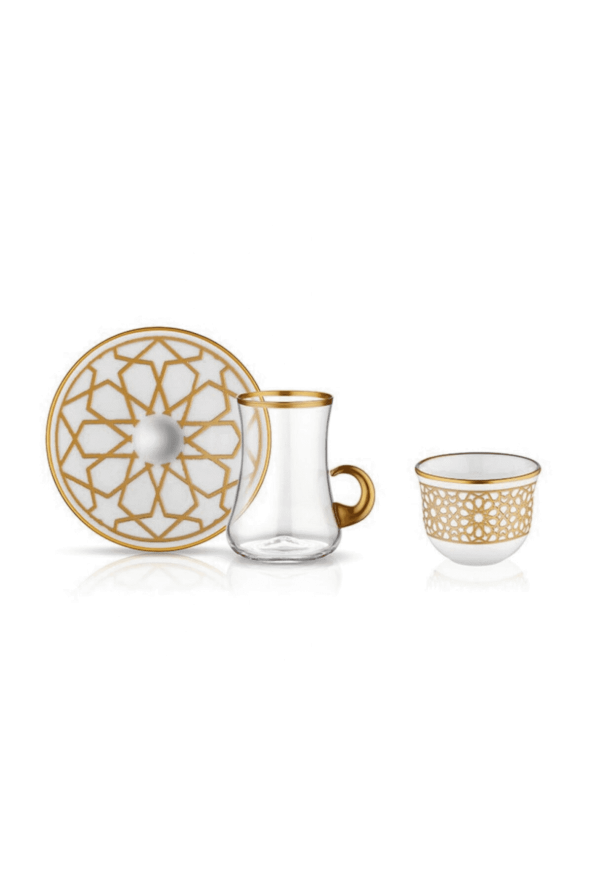 Dervish Yıldız Altın Pr Mırra 18li Gava Kahve Set