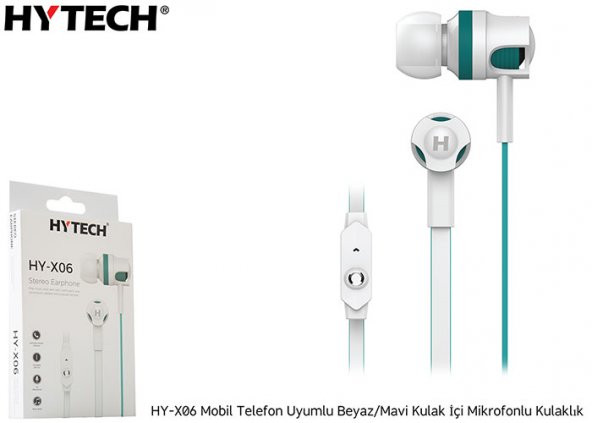 Hytech HY-X06 Mobil Telefon UyumluBeyaz/Mavi Kulakiçi Mikrofonlu Kulaklık