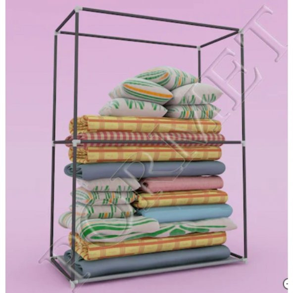 Teknor Yorgan Hurcu Metal Profil Borulu Kullanışlı Hurç Bez Dolap - Gri - 2