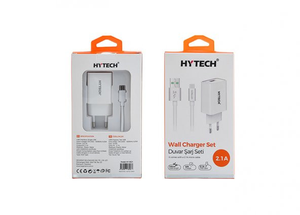 Hytech HY-XE21 5V 2.1A Micro USB Kablolu Ev Şarj Adaptörü - 2