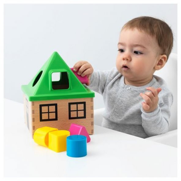 IKEA MULA EĞİTİCİ BLOK 16X16x21 CM YAPBOZ BEBEK ÇOCUK OYUNCAK - 3