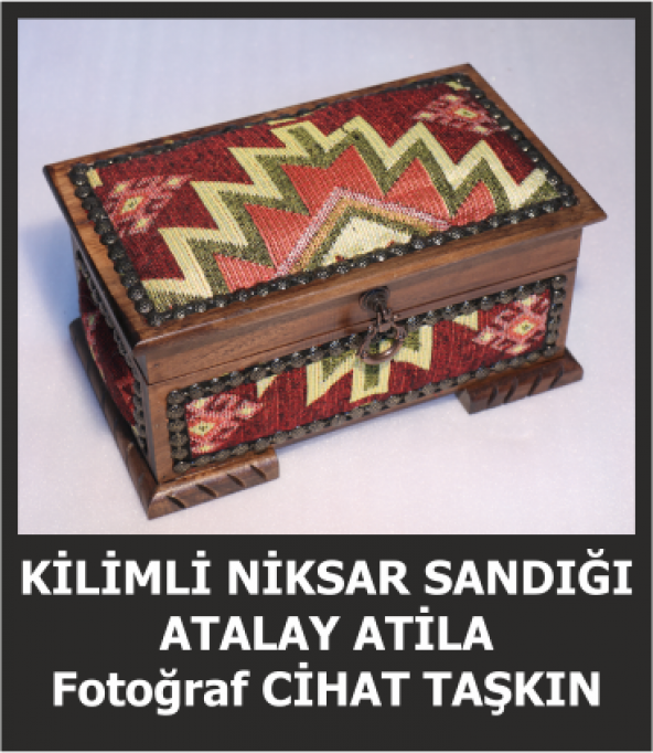 CEVİZ SANDIK EL DOKUMASI KİLİMLİ ( BÜYÜK BOY) - 2