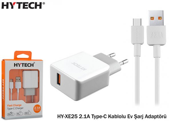 Hytech HY-XE25 2.4A USB KABLOLU TYPE-C ŞARJ ALETİ