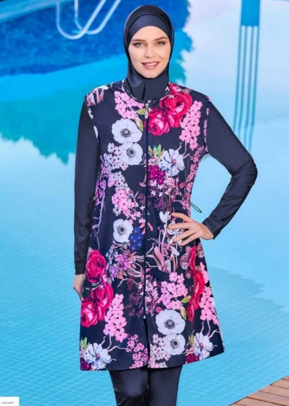ADASEA 2039 DİJİTAL DESENLİ JİLELİ 2 Lİ TESETTÜR MAYO