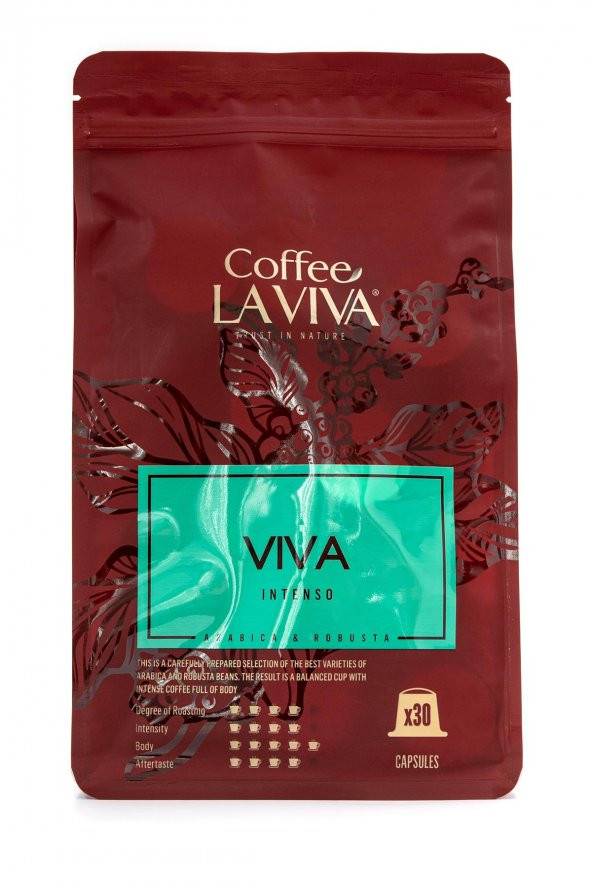 Coffee La Viva VIVA INTENSIO Kapsül Kahve Nespresso Uyumlu 30*5,3 Gr.