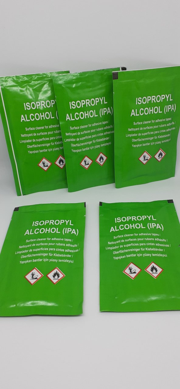 İzopropil Alkol (IPA ipa), Mendil Formunda, Yüzey Temizleyici 5'li Paket
