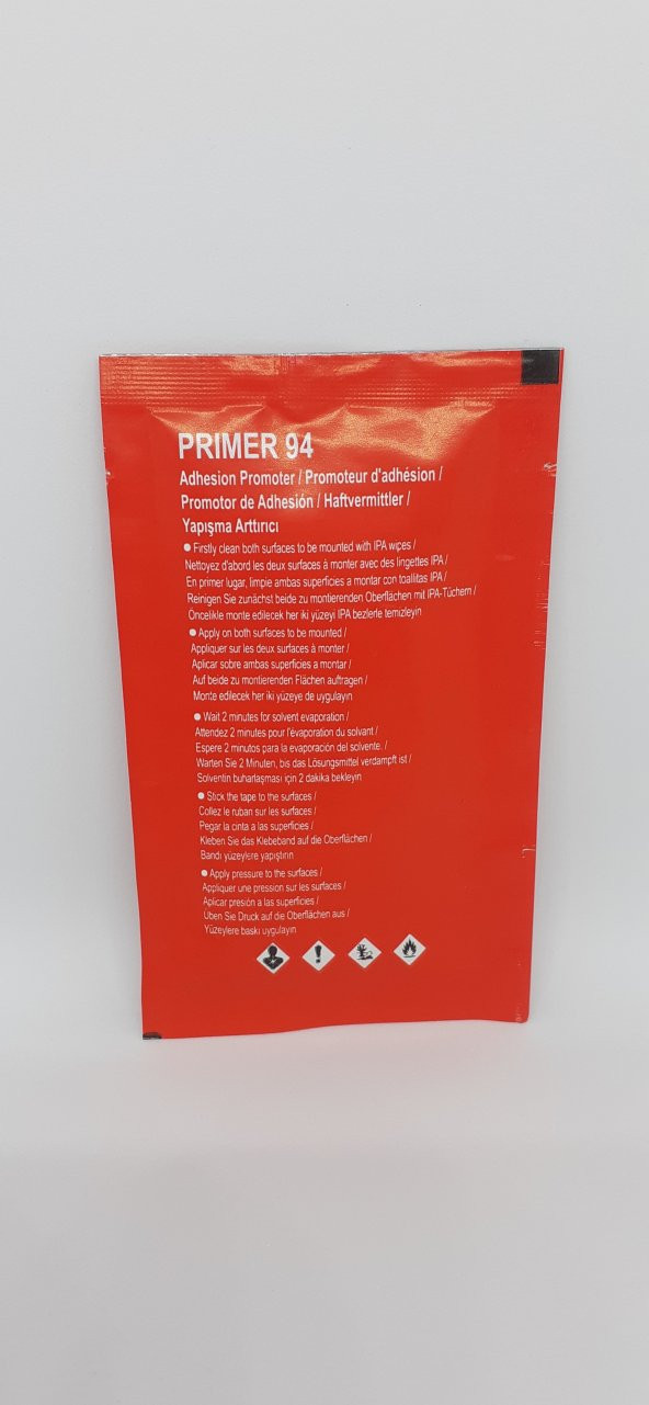 3M Primer 94 Mendil, Folyo Kenar Kapama, Araç ve Reklam Folyosu Yapışma Arttırıcı, 5'li Paket