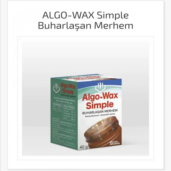 Algo-Wax Buharlaşan Merhem 40gr