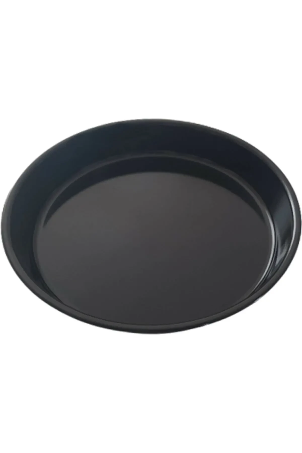 Emaye Kaplamalı Yuvarlak Siyah Tepsi Fırın Tepsisi 33 Cm 5 Cm