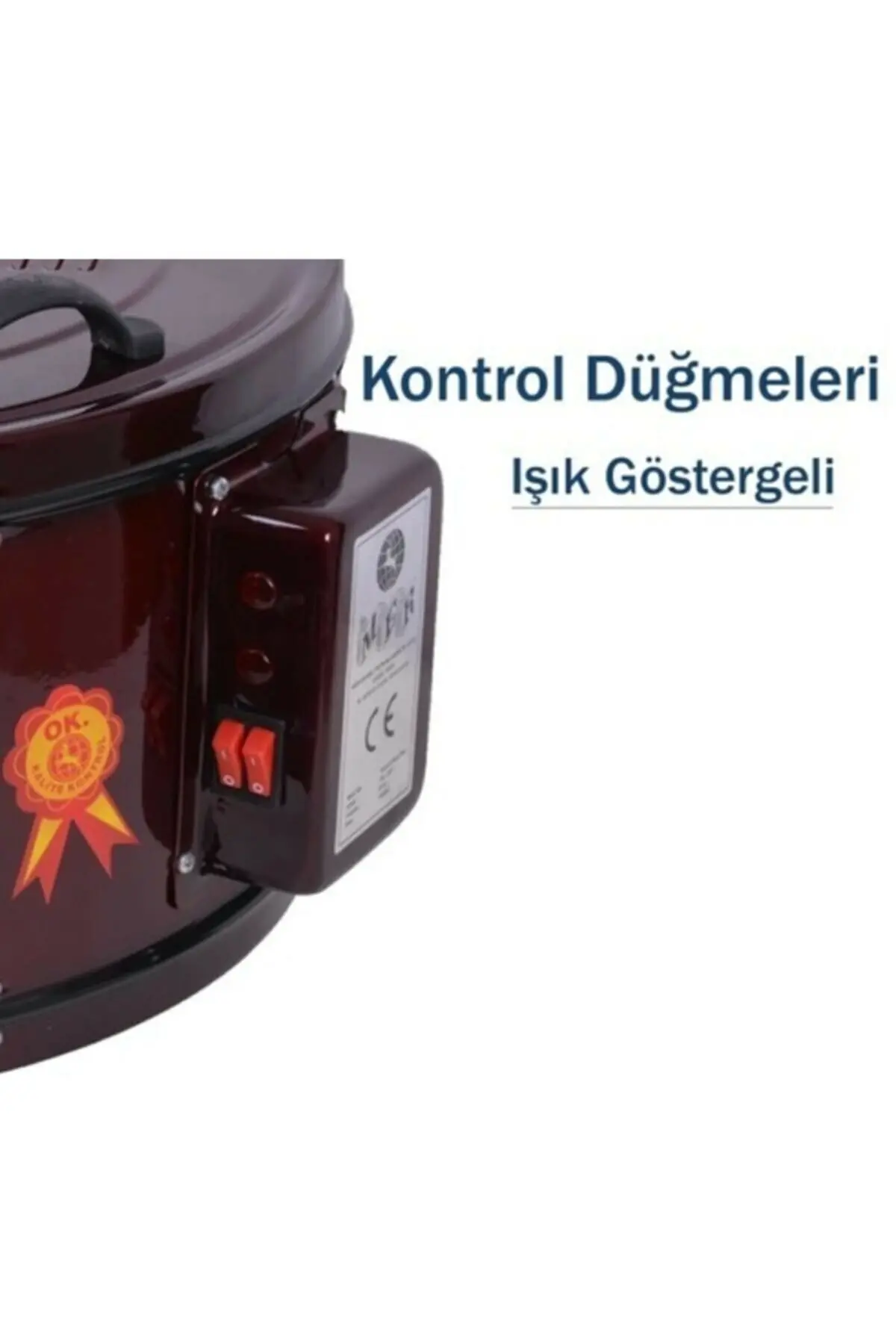 Merpa Yuvarlak Davul Fırın Çift Tepsili Bordo Ücretsiz Kargo - 2