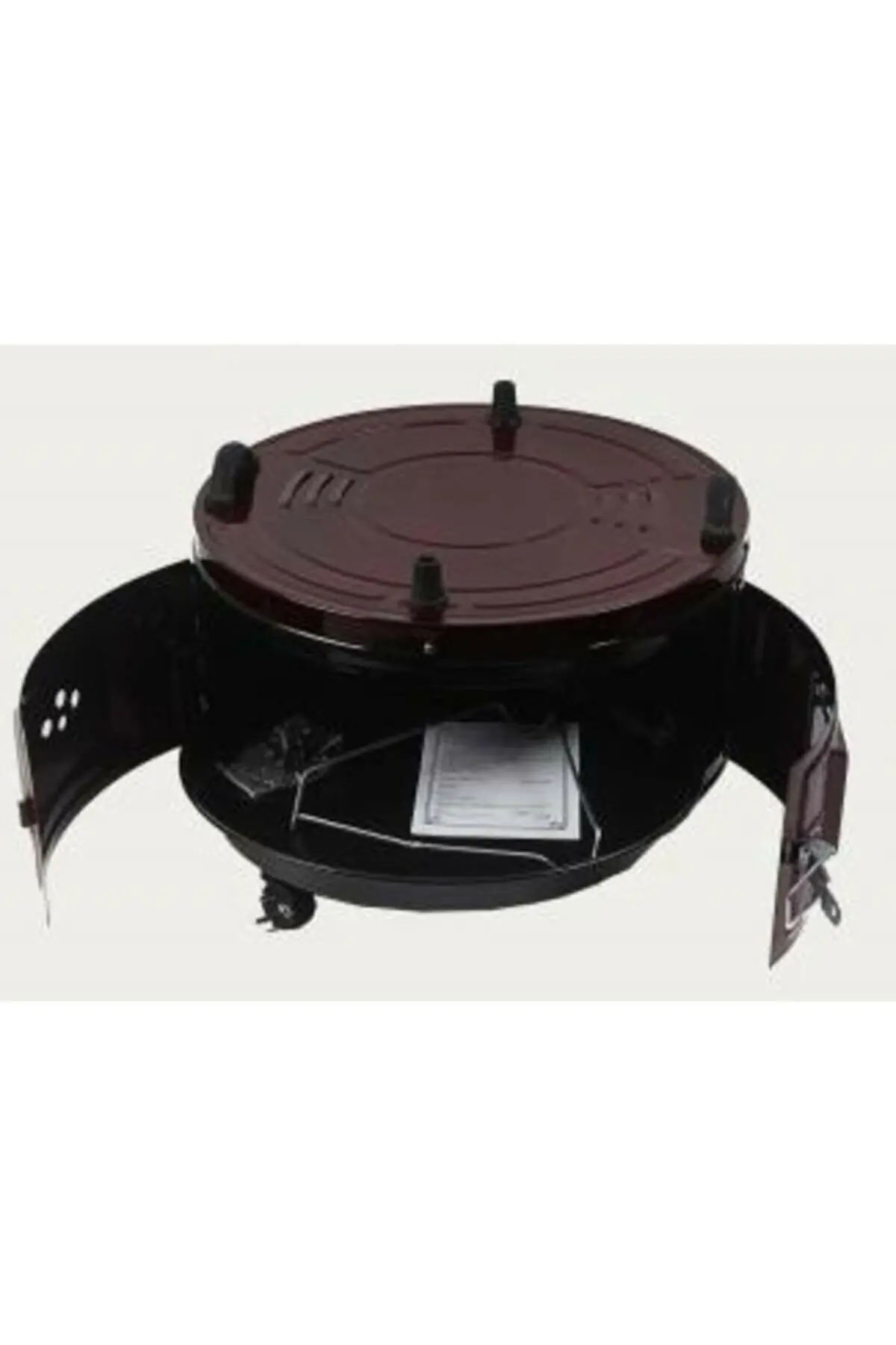 Merpa Yuvarlak Davul Fırın Çift Tepsili Bordo Ücretsiz Kargo - 4