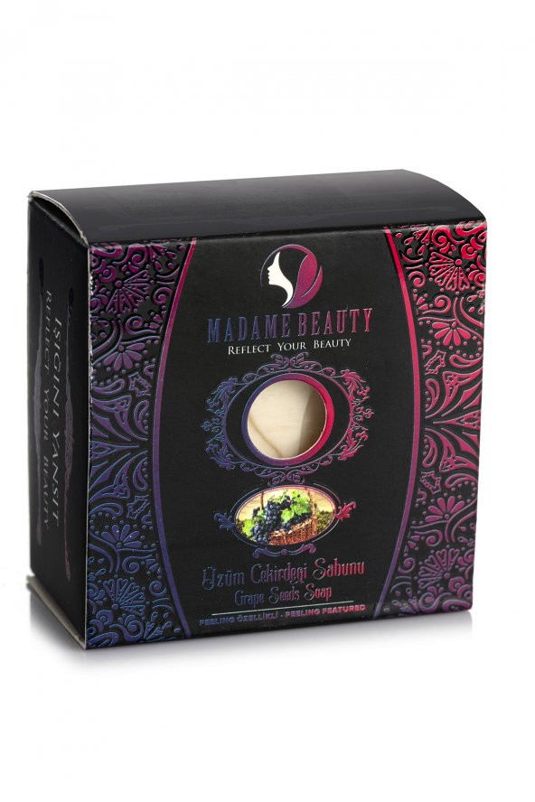 Madame Beauty Doğal Üzüm Çekirdeği Yüz ve Vücut Peeling Sabunu 150 gr (Hediyeli)