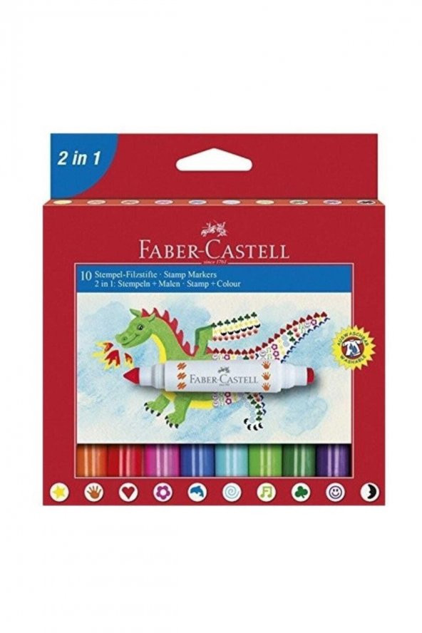 Faber-Castell Keçeli Boya Kalemi Damgalı 10 Renk 5062155170