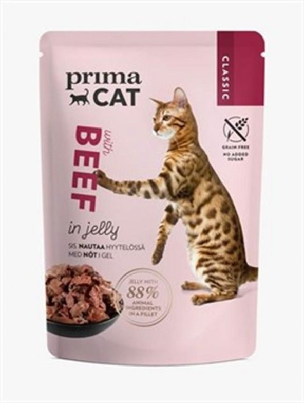 Prima Cat Biftekli Jelly Tahılsız Kedi Konservesi 85 Gr