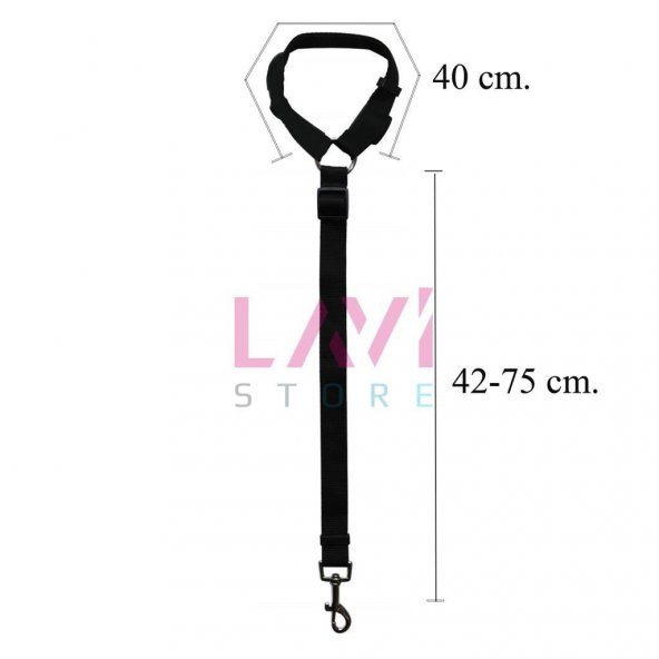 Kedi Köpek Araç Emniyet Kemeri Gezdirme Tasması Ayarlanabilir Araba Oto Tasma Siyah - 3