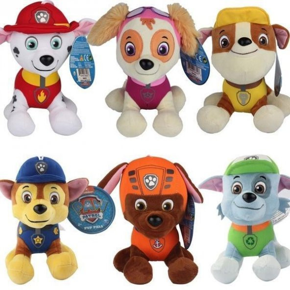 6 Adet 15 Cm Paw Patrol Peluş Oyuncak Köpekçikler 6 Farklı Renk