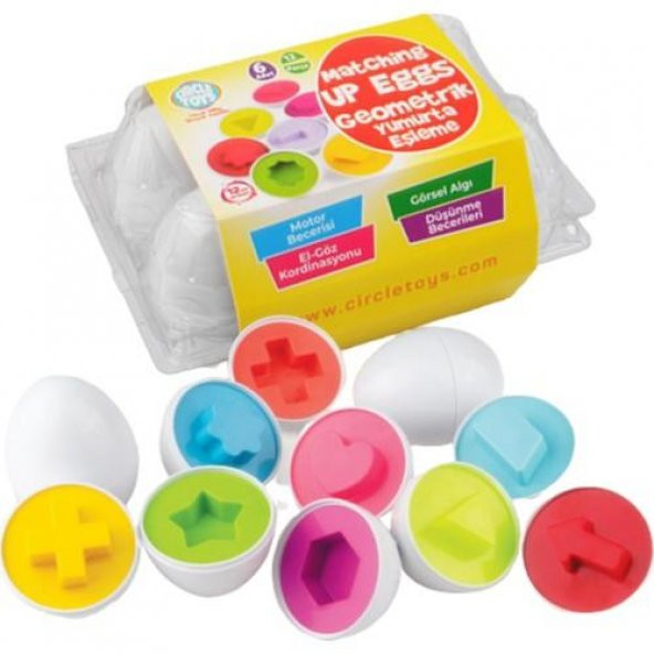 Circle Toys Eğitici  6lı Geometrik Yumurta Eşleme Oyunu
